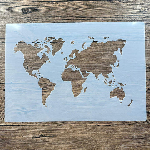 Pochoir Mural Carte du Monde